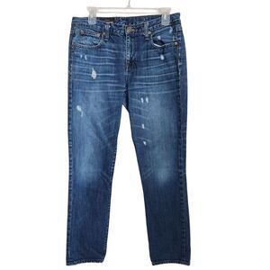 J.Crew Slim Broken-in Boyfriend Jean 27 (30x27) Distressing‎ Straight Boho Chic
